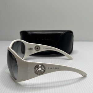Bvlgari White Swarovski Crystal Sunglasses 8009-B